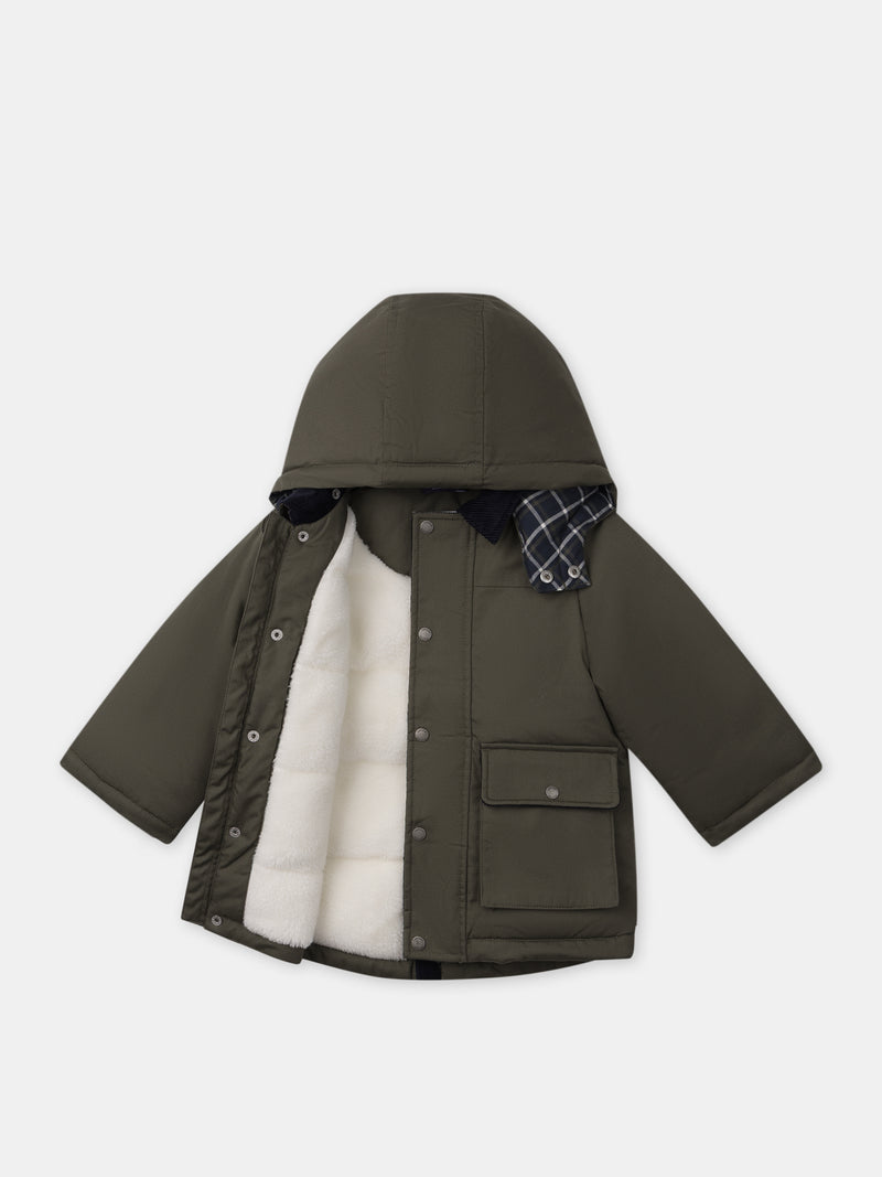 Chaqueta Kaki con Capucha Desmontable Bebé Chico
