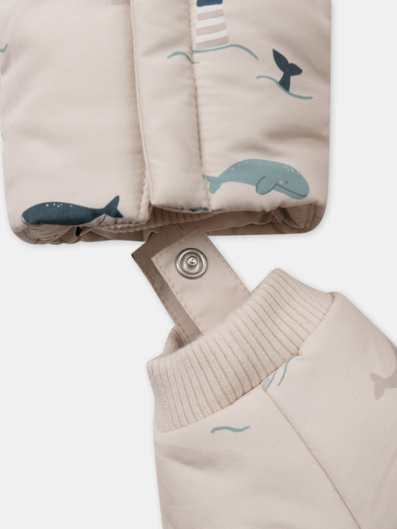Piloto beige con impresión de animales Bebé Chico