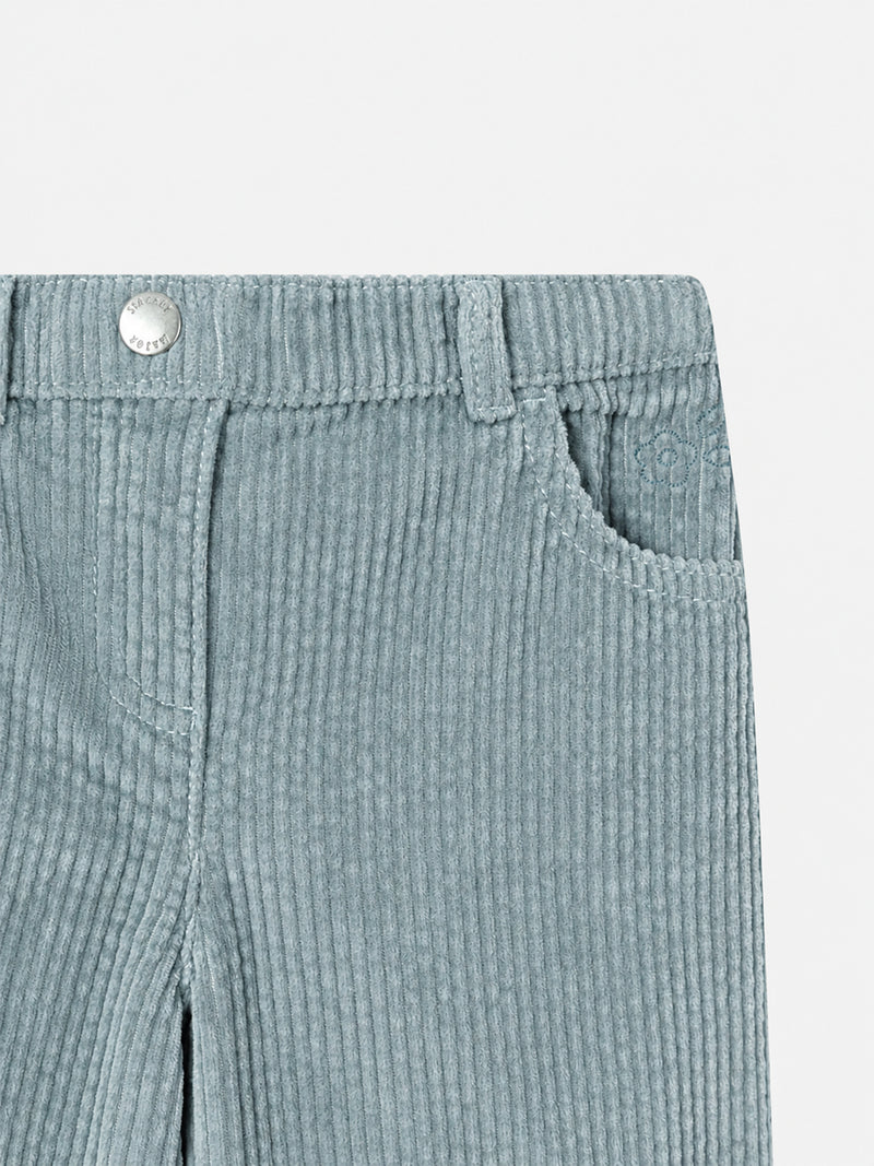 Pantalones de terciopelo verde para chicas