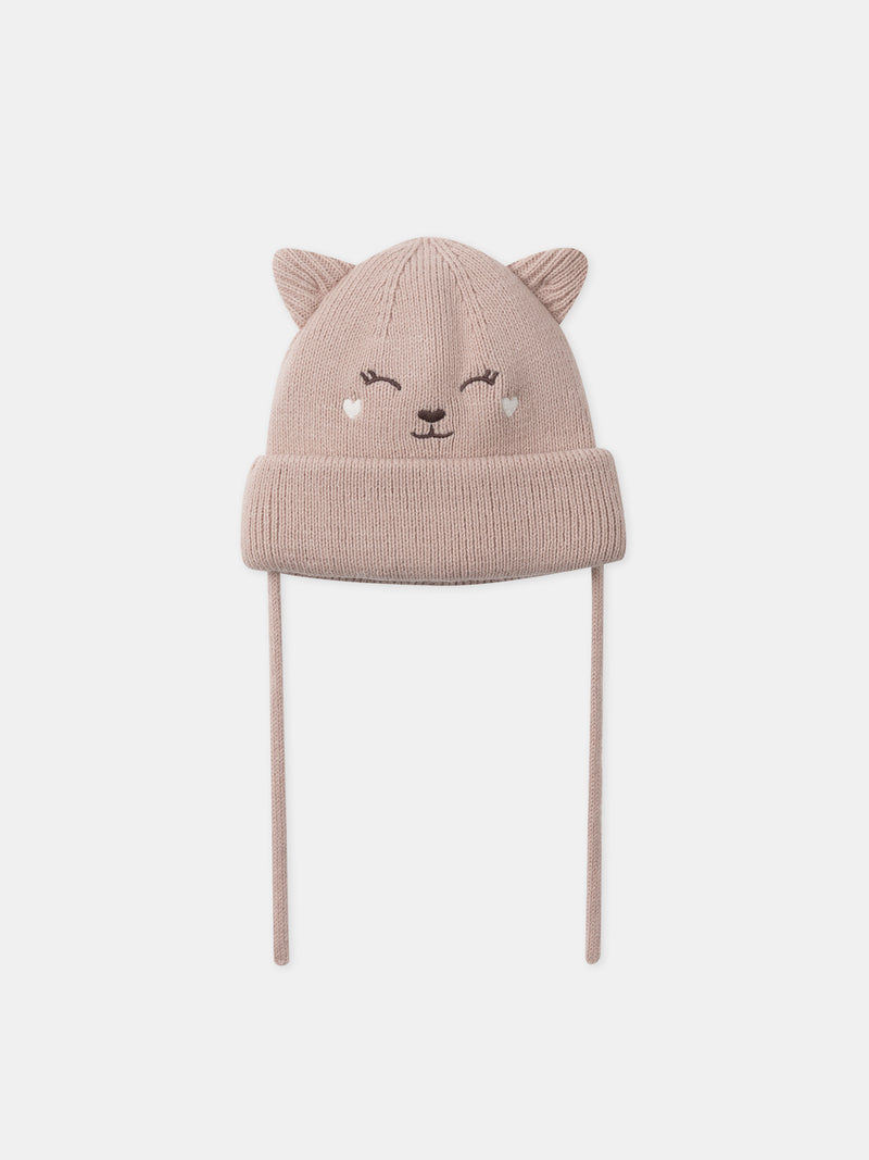 Gorro Rosa Cara de Ciervo Bebé Chica