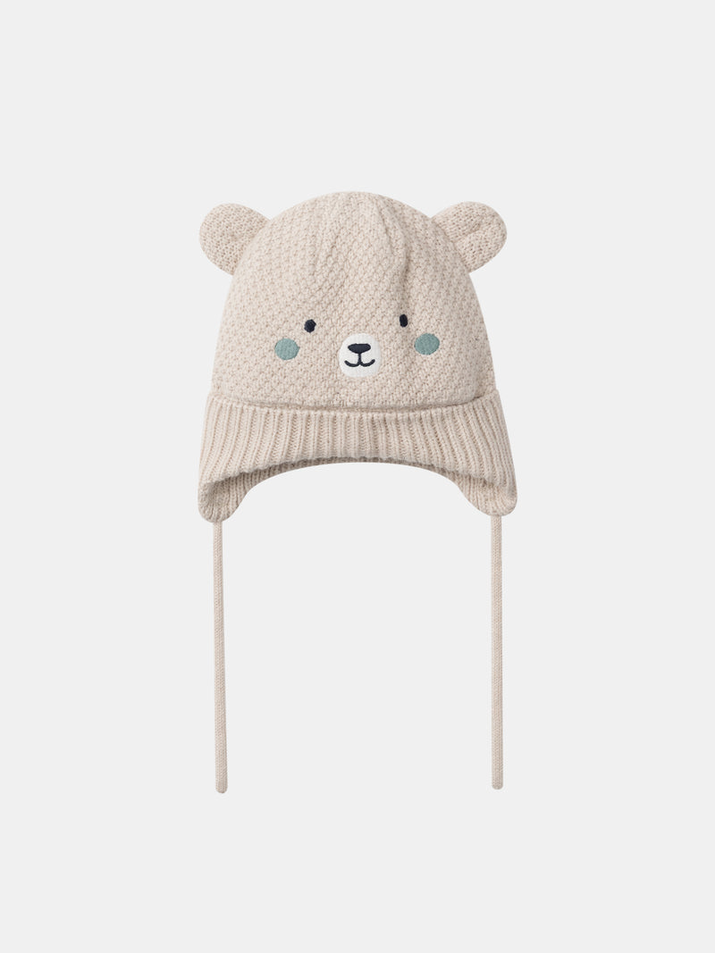 Gorro beis cabeza de oso Bebé Chico