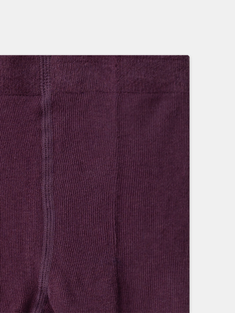 Medias bordeaux con efecto falso abierto para chicas