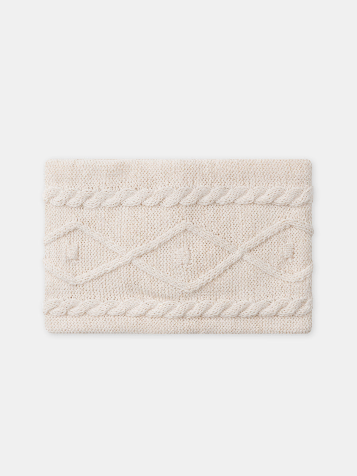 Snood crema rizado con hilo dorado para Chicas