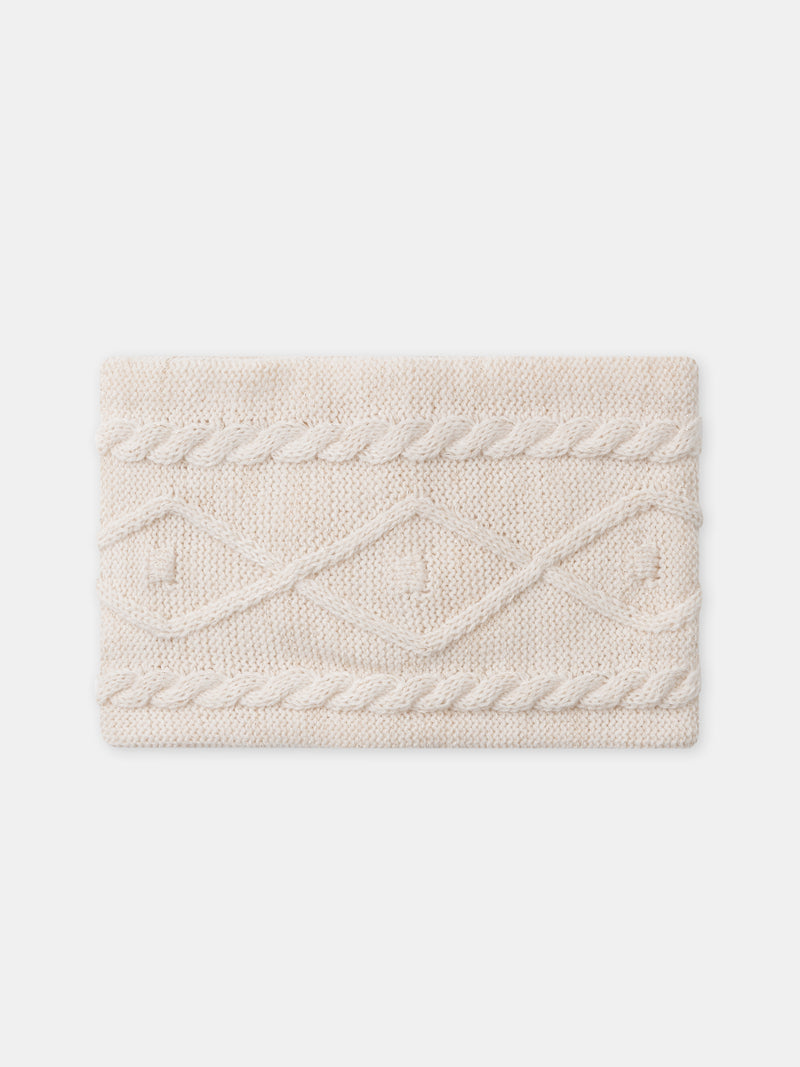 Snood crema rizado con hilo dorado para Chicas