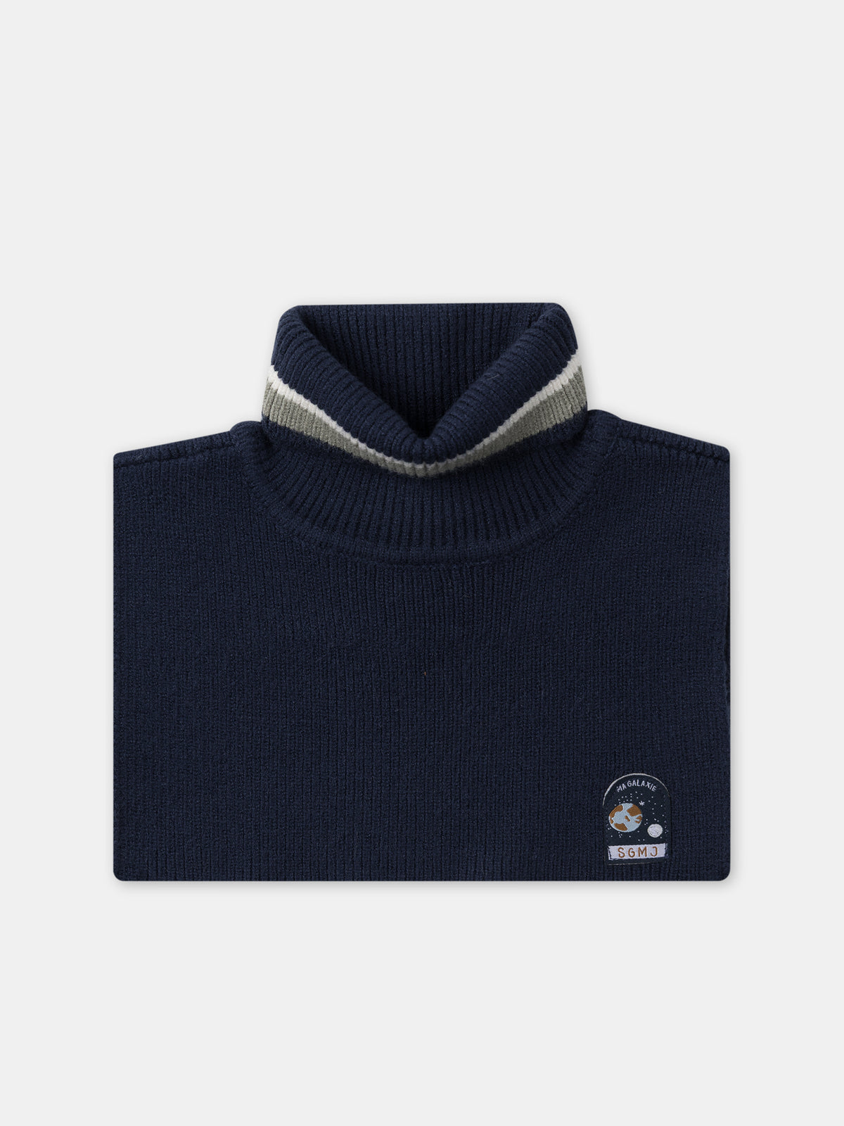 Plastrón azul marino con rayas niño