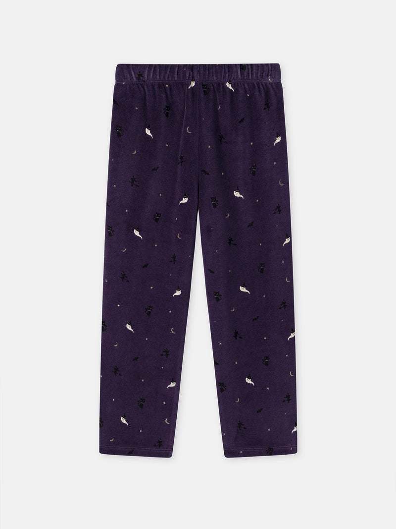 Pyjama d'Halloween violet + ailes de chauve-souris Fille