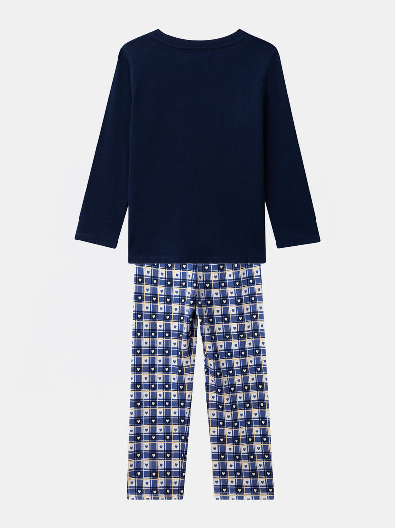 Pyjama Harry Potter bleu marine imprimé "Poudlard" Fille