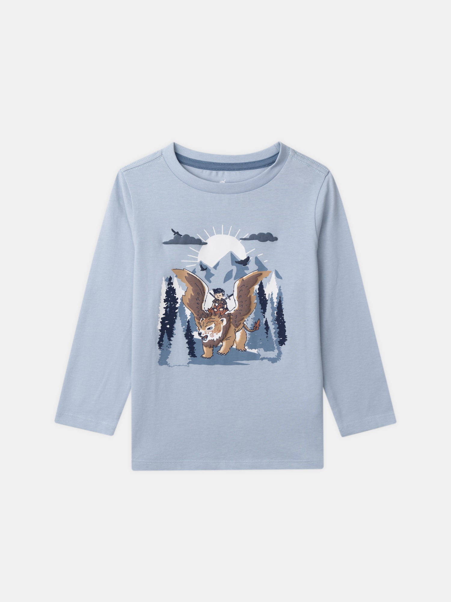 Pijamas azul cielo y marino con estampado de grifón Chico