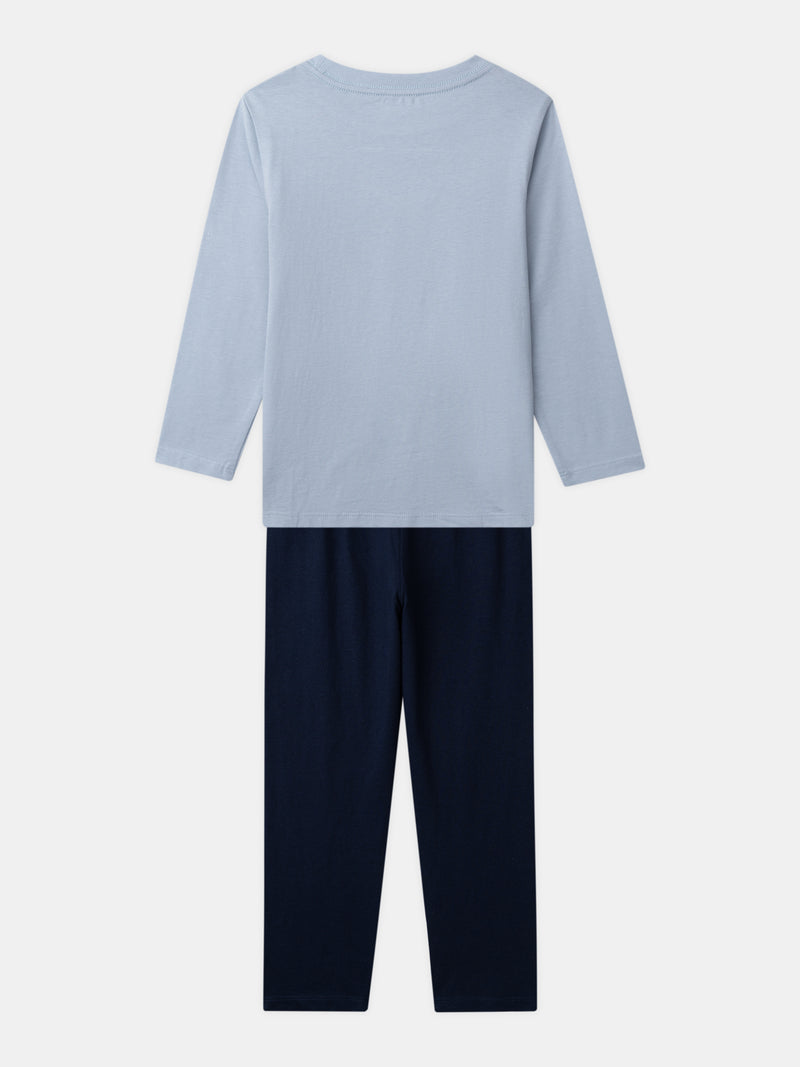 Pijamas azul cielo y marino con estampado de grifón Chico