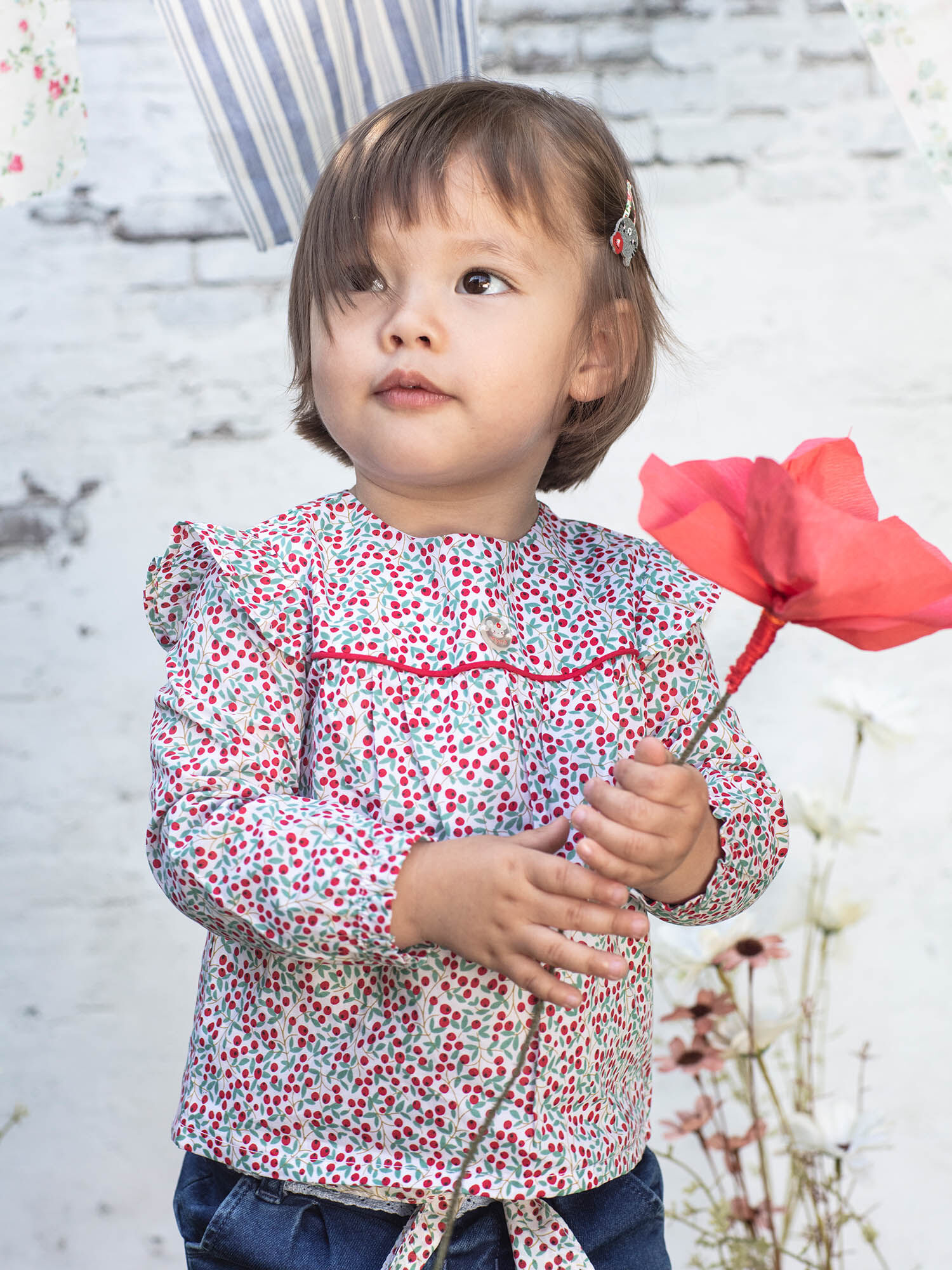 Camisa de manga larga con estampado floral para bebe nina Chica Sergent Major