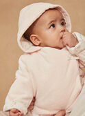 Chaqueta con capucha de color rosa pastel de terciopelo GONINE / 23H0CFB1VES301