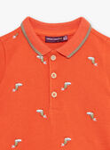 Polo rojo anaranjado para bebé niño CAWEDOU / 22E1BGP1POLF527