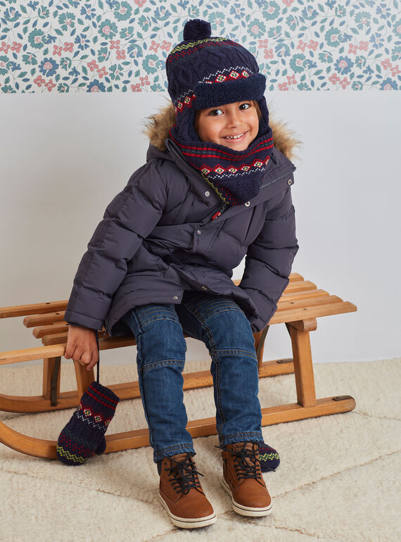 Parka gris oscuro con forro polar para niño BADOUNAGE / 21H3PGE3PARJ916