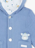 Chaqueta con capucha de color azul para bebé niño ZOUHIR / 21E0CGG1VESC203