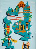 Juego de cama de color turquesa con estampado de piratas TIPARURPIR / 20EZEN74PLCC218
