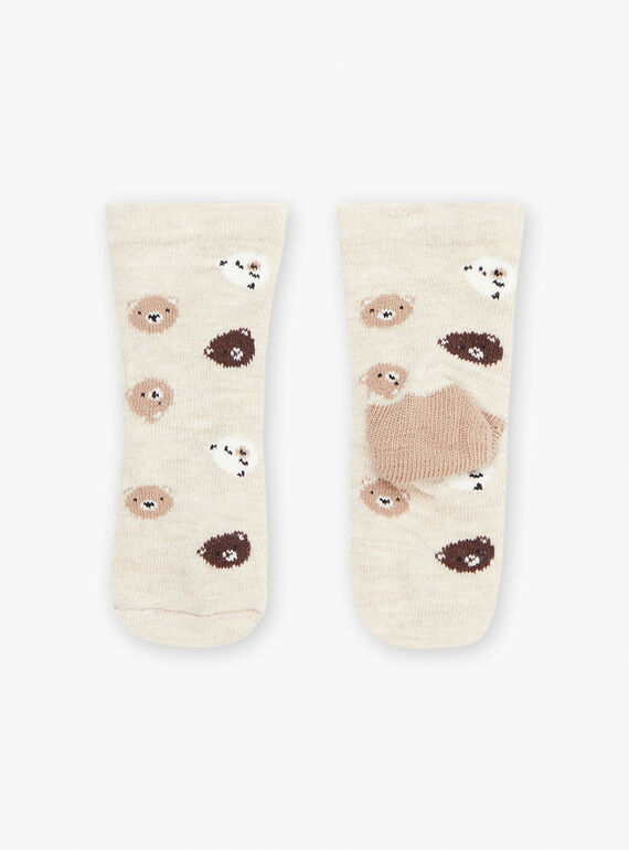 Calcetines beige con estampado de ositos GALAMY / 23H4BGH1SOQA010
