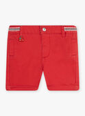 Bermudas de twill de color rojo teja para bebé niño CATITI / 22E1BGM1BER506