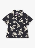Camisa de color negro con estampado de hojas y tortugas FATONY / 23E1BGP1CHMJ900