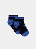 Calcetines azules de punto fino con estampado de punto jacquard y dibujo de tiburón KLOCHAGE / 24E4PGS1SOQC234