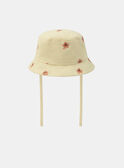 Gorro bucket amarillo con bordado de pulpos naranjas KAYOURI / 24E4BGS1CHAB116