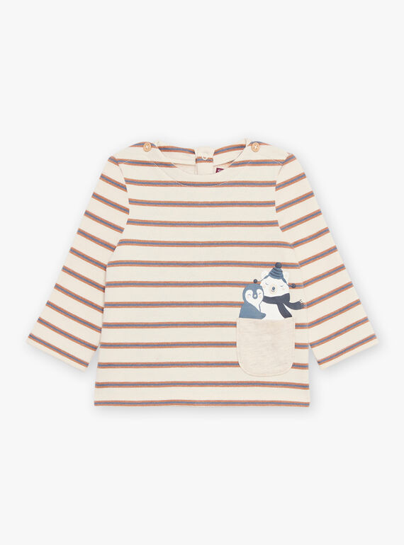 Camiseta beige de rayas DASAM / 22H1BGY3TMLA001