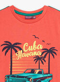 Camiseta roja con estampado de playa para niño COACAGE / 22E3PGM1TMC506