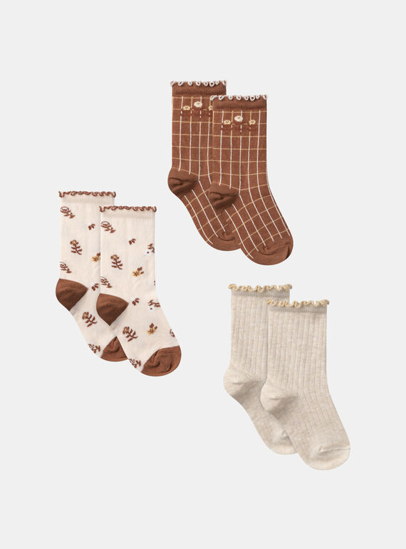 calcetines packx3 rosa LITRIETTE / 24H4PFK1LC3D319