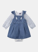 Conjunto de body y pichi de colores azul y crudo LACELIA / 24H1BFJ1ENS001