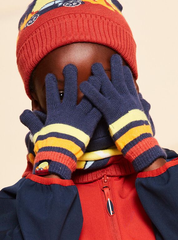 Guantes con estampado de rayas de punto FRAGANAGE / 23E4PG51GAN713