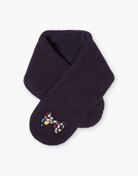 Bufanda azul marino con lazo estampado para niña comprar online - Gorros, bufandas y guantes | SergentMajor