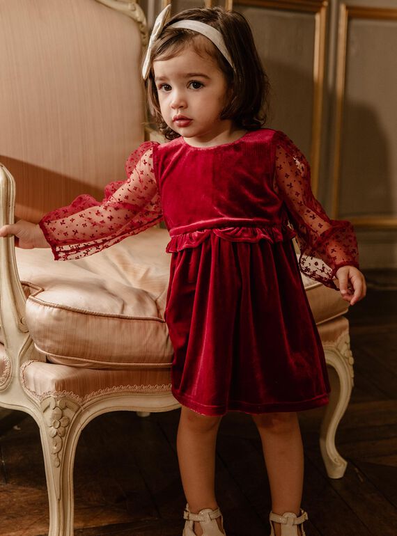 Vestido de terciopelo de manga larga DAVERA / 22H1BF61ROBF526