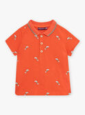 Polo rojo anaranjado para bebé niño CAWEDOU / 22E1BGP1POLF527