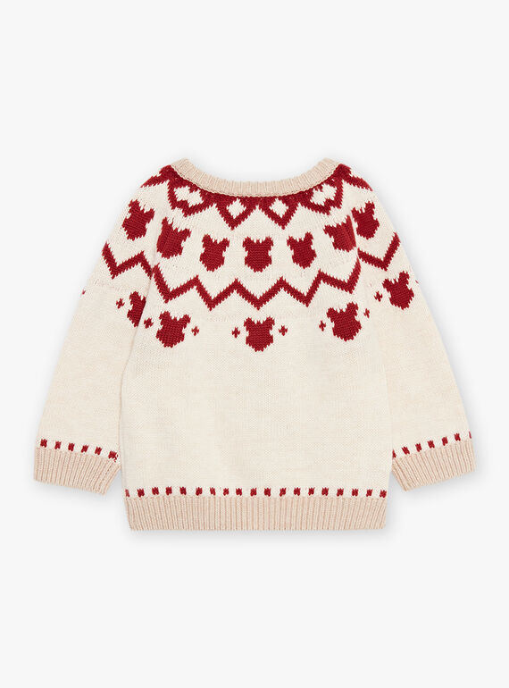 Cárdigan de punto rojo y beige DAPIERRE / 22H1BGX1GILF512