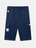 Pantalón cómodo azul marino con bolsillos efecto cargo LADAMIEN / 24H1BGJ1PANC230