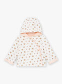 Chaqueta de nacimiento con capucha color crudo y tubular LOELIA / 24H0CF11VES001