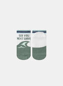 Calcetines Jacquard Animación See You Next Wave blanco y turquesa KLIVAGAGE / 24E4PGR1SOQG600