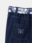 Vaquero carrot azul con cinturón de estampado de flores LEJINETTE / 24H2PFJ1JEAK005