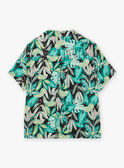 Camisa de color turquesa con estampado de hojas KROCHEMAGE 2 / 24E3PGT2CHM942