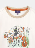 Camiseta de color crudo y café con leche con estampado de insectos que tocan música KATICHAGE / 24E3PG32TML009
