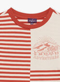 Camiseta de color rojo y arena con estampado de rayas FLIROAGE / 23E3PGP1TMCE406