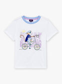 Camiseta blanca y azul de manga corta LABAGE / 24H3PGI3TMC000