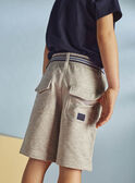 Bermudas de color gris jaspeado para niño 22E3PGT1BERJ920