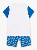 Pijama de color crudo y azul con estampado de la selva para niño CAJAGE / 22E5PG54PYJ001