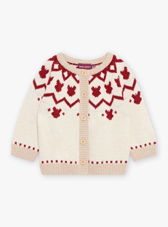 Cárdigan de punto rojo y beige DAPIERRE / 22H1BGX1GILF512