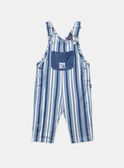 Pantalón largo con peto vaquero azul y blanco con estampado de rayas LADEREK / 24H1BGJ1SALP274