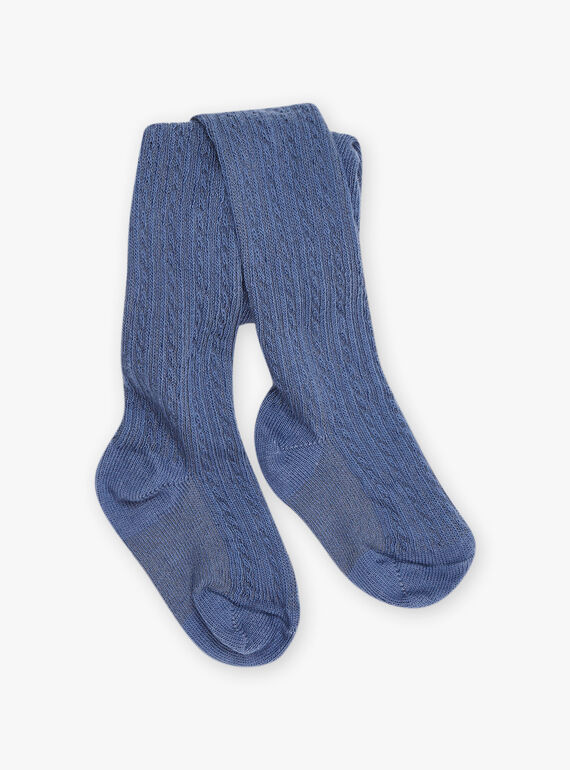 Leotardos azul marino con trenzado de fantasía FABULLE / 23E4BF81COL070