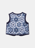 Chaqueta acolchada sin mangas de color azul y blanco LACINDY / 24H1BFJ1CSM001