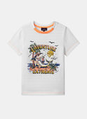 Camiseta blanca de punto fino con estampado de tiburón KLOBAGE / 24E3PGS1TMC001