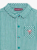 Camisa con estampado vichy verde y blanco para bebé niño CATARCEL / 22E1BGM1CHMG627