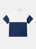 Polo de punto azul y blanco con imagen de tejón guitarrista LEPOLAGE / 24H3PGJ1POL000